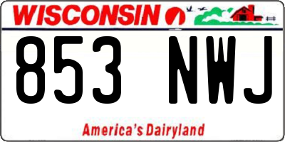 WI license plate 853NWJ