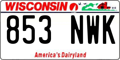 WI license plate 853NWK