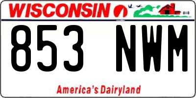 WI license plate 853NWM