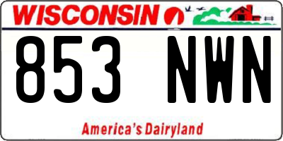 WI license plate 853NWN