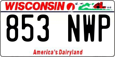 WI license plate 853NWP