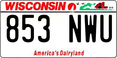 WI license plate 853NWU