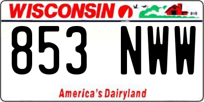 WI license plate 853NWW
