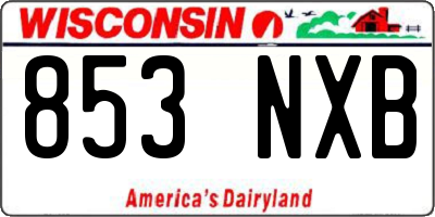 WI license plate 853NXB