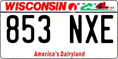 WI license plate 853NXE