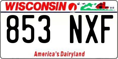 WI license plate 853NXF