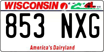 WI license plate 853NXG