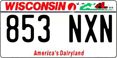 WI license plate 853NXN