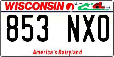 WI license plate 853NXO