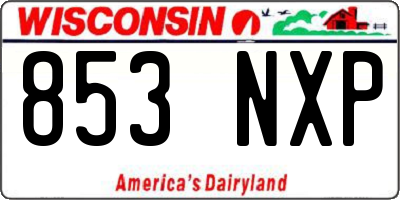 WI license plate 853NXP