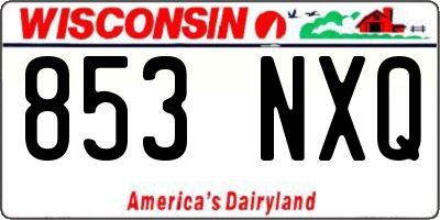 WI license plate 853NXQ