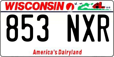 WI license plate 853NXR