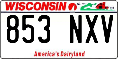 WI license plate 853NXV