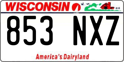 WI license plate 853NXZ