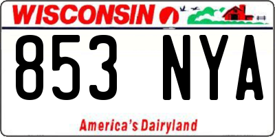 WI license plate 853NYA