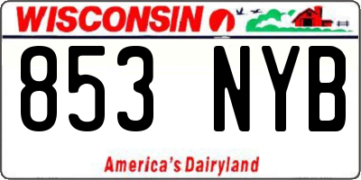 WI license plate 853NYB