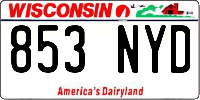 WI license plate 853NYD