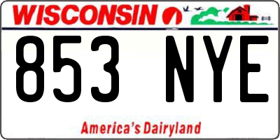 WI license plate 853NYE