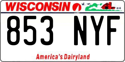 WI license plate 853NYF