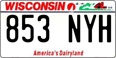 WI license plate 853NYH
