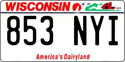 WI license plate 853NYI