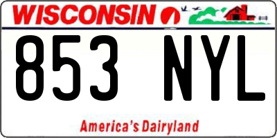 WI license plate 853NYL