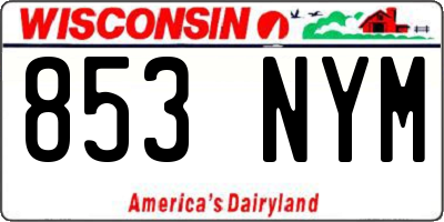 WI license plate 853NYM