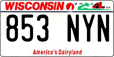 WI license plate 853NYN
