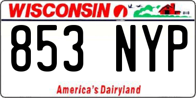 WI license plate 853NYP