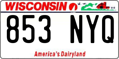 WI license plate 853NYQ