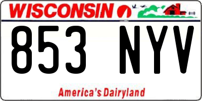 WI license plate 853NYV