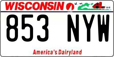 WI license plate 853NYW