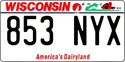 WI license plate 853NYX
