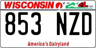 WI license plate 853NZD