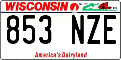 WI license plate 853NZE