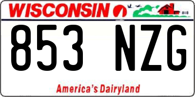 WI license plate 853NZG