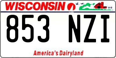 WI license plate 853NZI