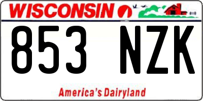 WI license plate 853NZK