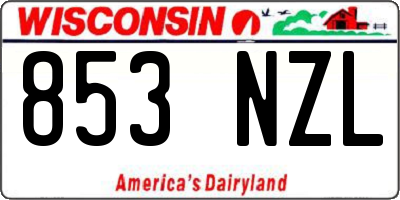 WI license plate 853NZL