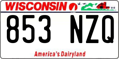 WI license plate 853NZQ