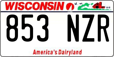 WI license plate 853NZR