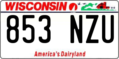 WI license plate 853NZU