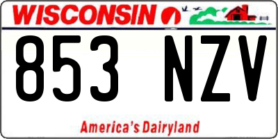 WI license plate 853NZV