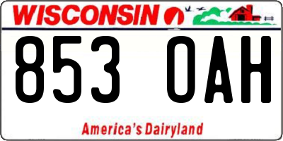 WI license plate 853OAH