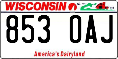 WI license plate 853OAJ