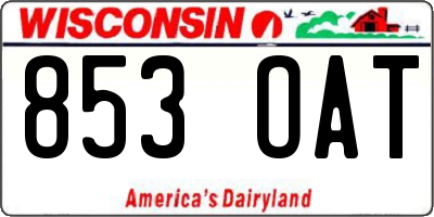 WI license plate 853OAT