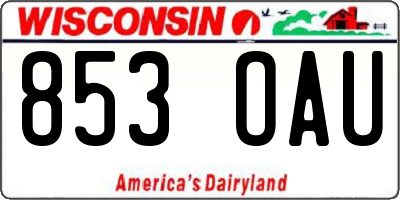 WI license plate 853OAU