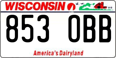 WI license plate 853OBB
