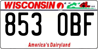 WI license plate 853OBF