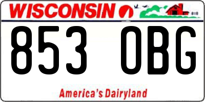 WI license plate 853OBG